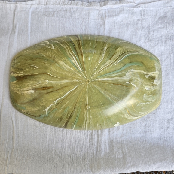 VINTAGE - Mid-Century: Union Products, Leominster, MA,Green/Swirled Plastic Bowl - Picture 4 of 5